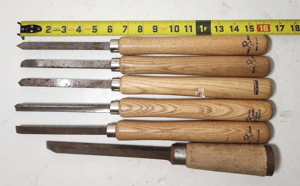 Buck Bros. Chisels Gouges Lathe Turning Lot of 4 Plus 2 More Extra