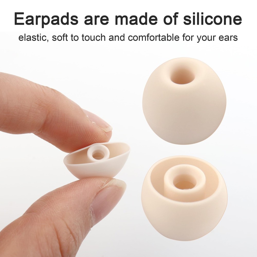 8 Pairs Replacement Eartips Silicone Buds Ear Tips Earbuds Set Lvory
