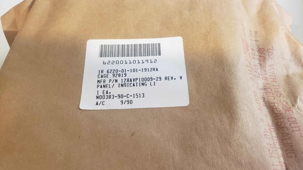 NORTHROP GRUMMAN PANEL INDICATING 128AVP10009-29 6220-01-101-1912