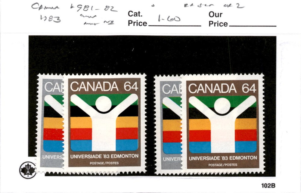 Canada, Postage Stamp, #981-982 (2 Ea) Mint NH, 1983 (AE)
