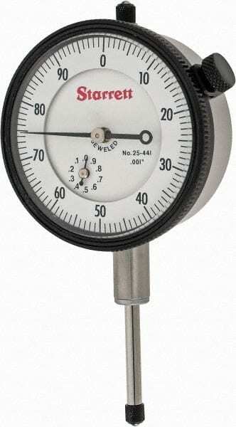 Starrett 25-441 Dial Drop Indicator: 1" Range, 0-100 Reading