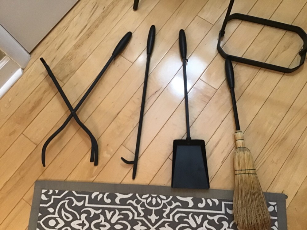 4 PCS Fireplace Tools Set Iron Fire Place Tool set Stand Hearth Accessories
