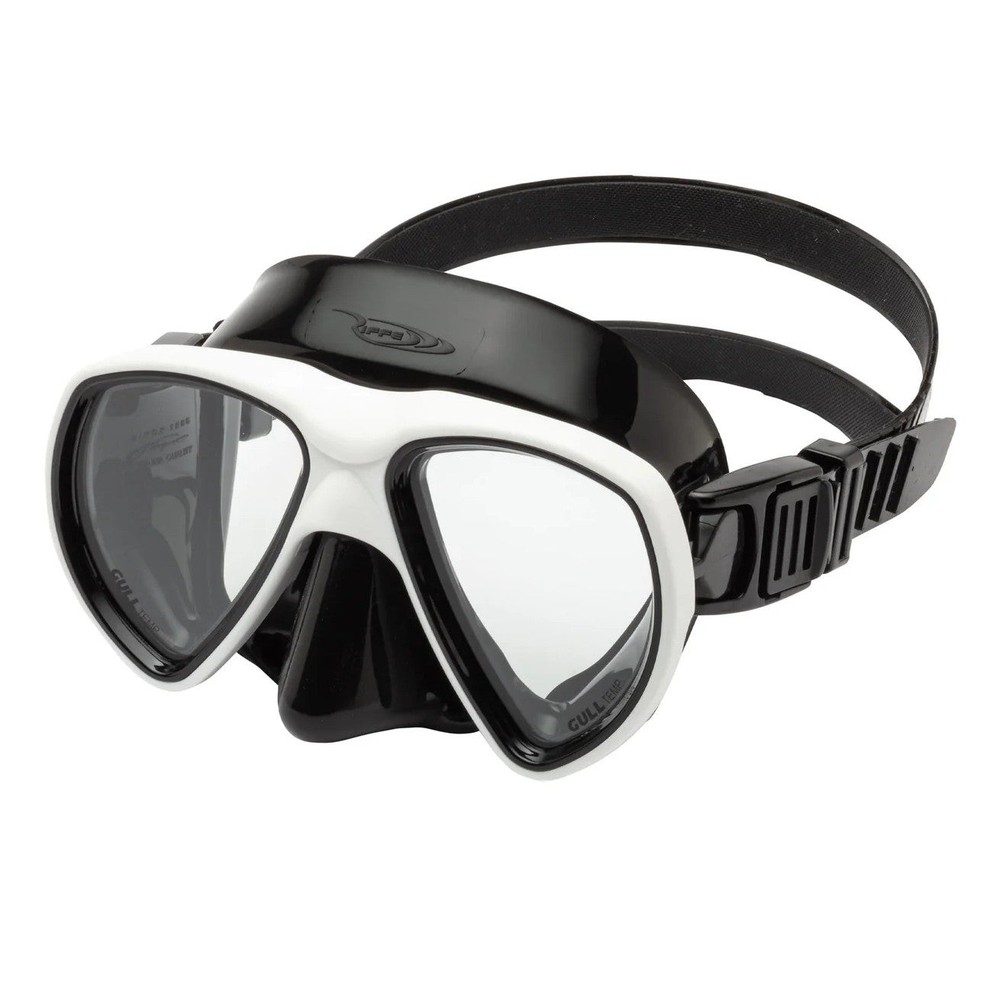 Open Box Riffe Nekton Scuba Dive Mask - Black Silicone/White Frame