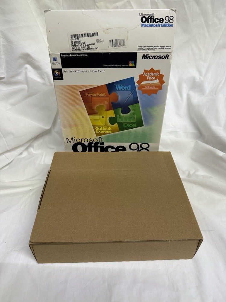 Microsoft Office 98 Macintosh Edition Complete W/Booklets - Untested - Big Box