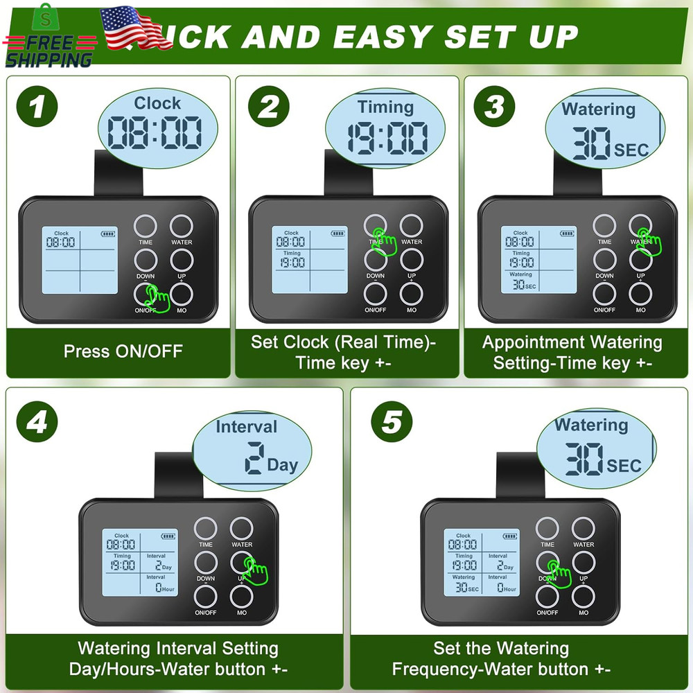 Automatic Plant Waterer Indoor: Drip Irrigation System with Large Display, Easy