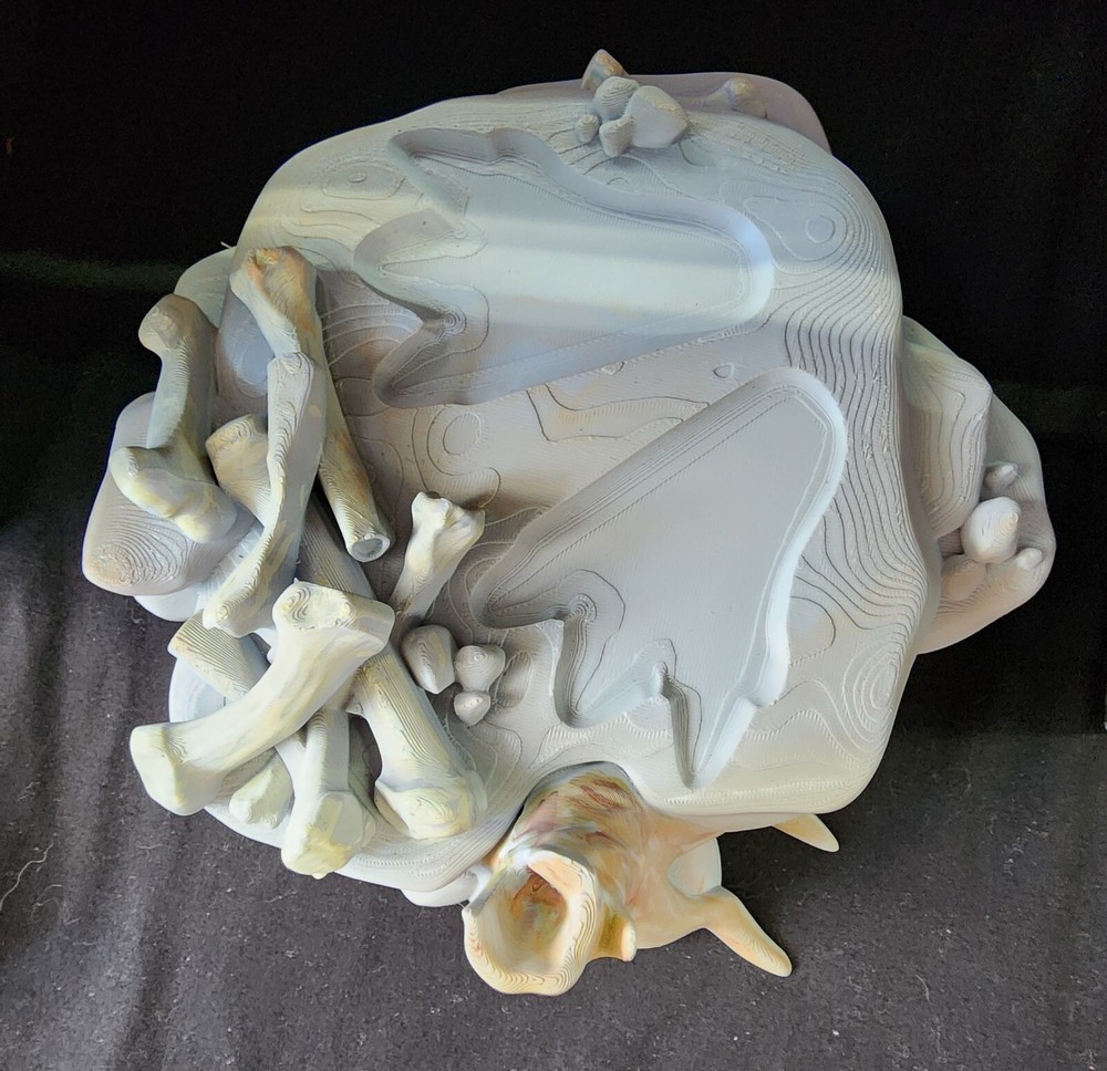 Hand painted 3D Painted 12 inch tall T-Rex Skeleton