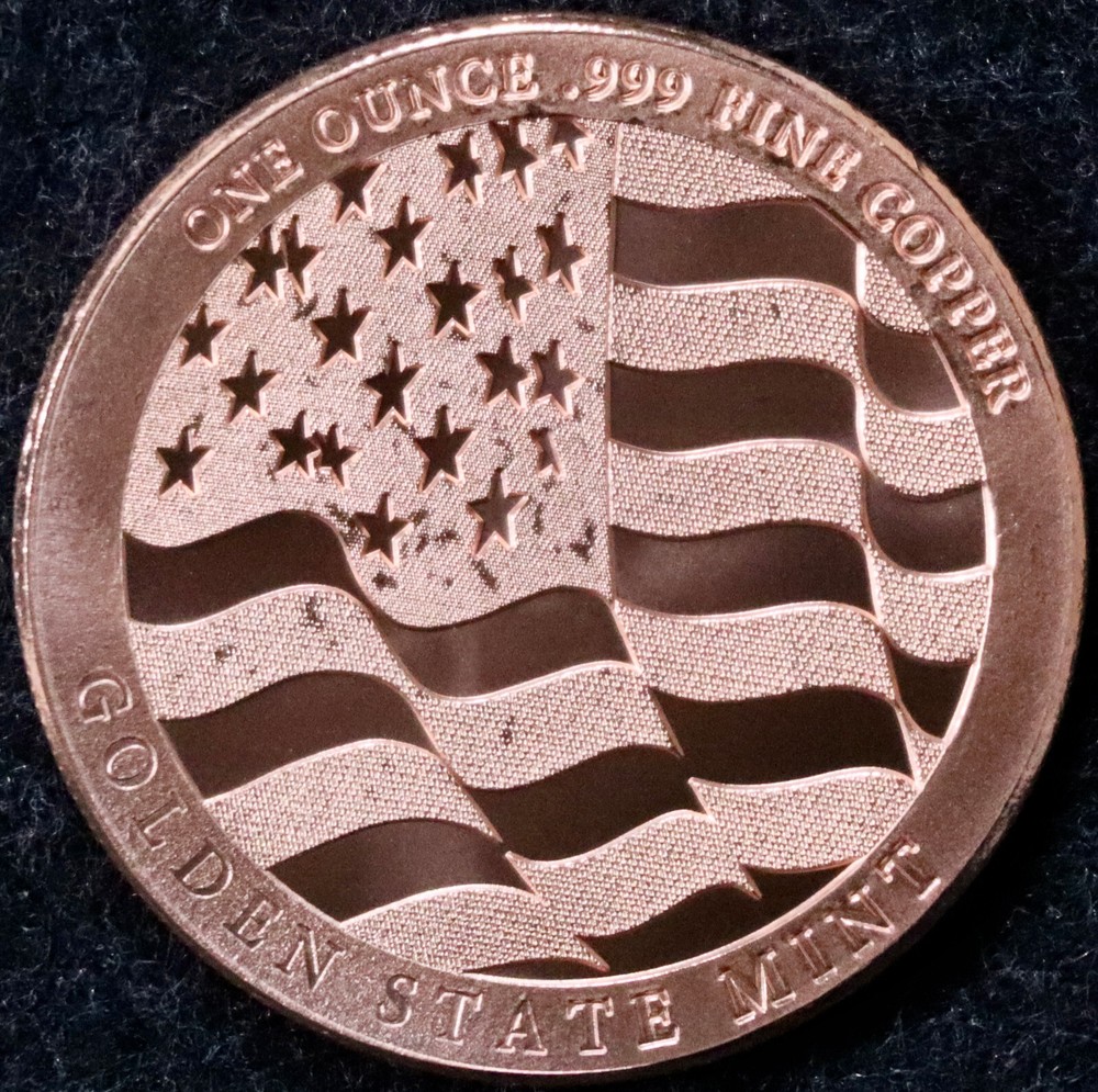 1 oz Eagle .999 Fine Copper Round BU