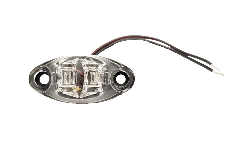 Red Clear LED Oval Dragon's Eye 2 Diode Red Marker Clearance Trailer Light
