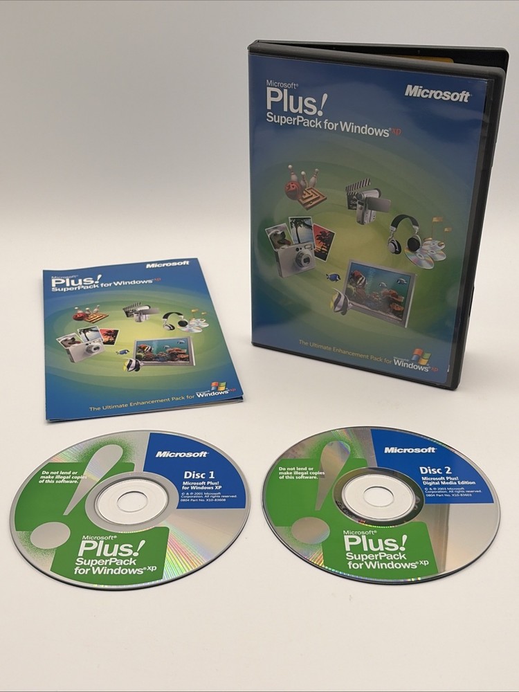 Microsoft Plus! SuperPack for Windows XP w/Product Key 2 Discs