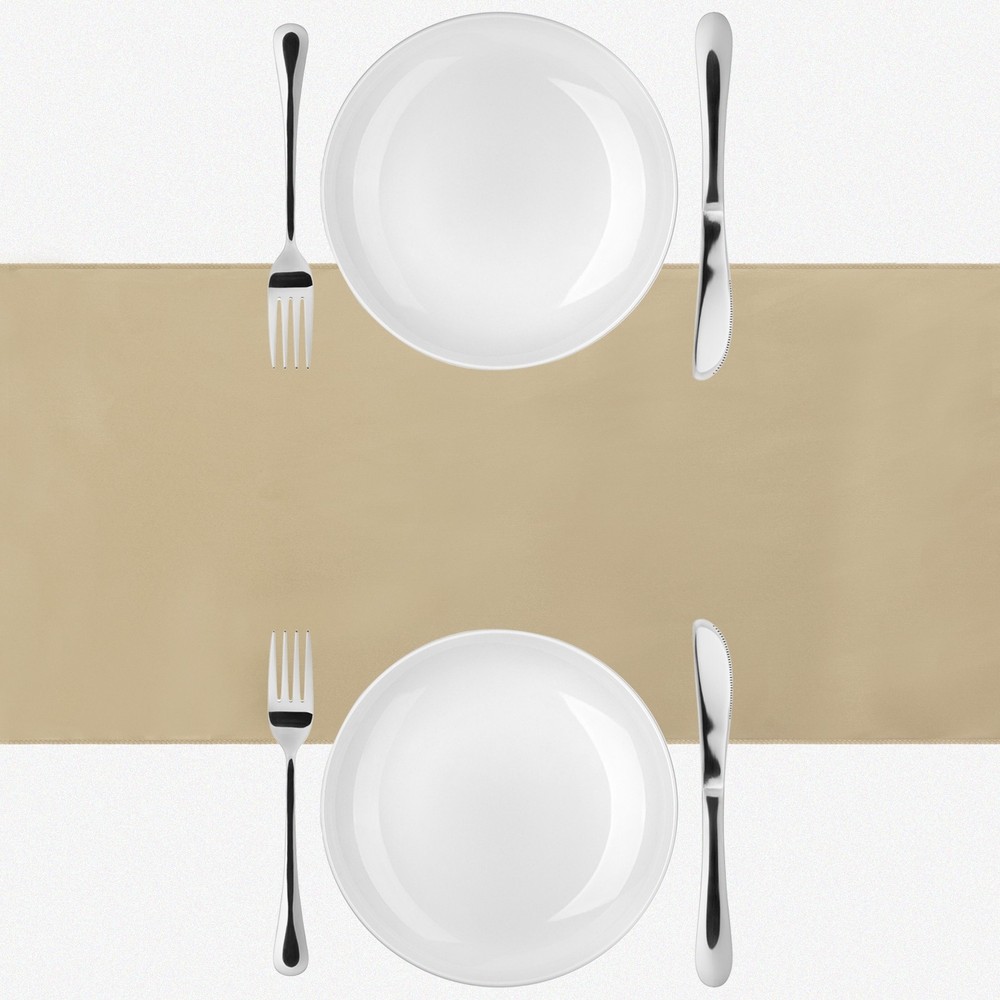 6 Pcs Gold Satin Table Runner 12" x 108" Romantic Silk Table Runner -45