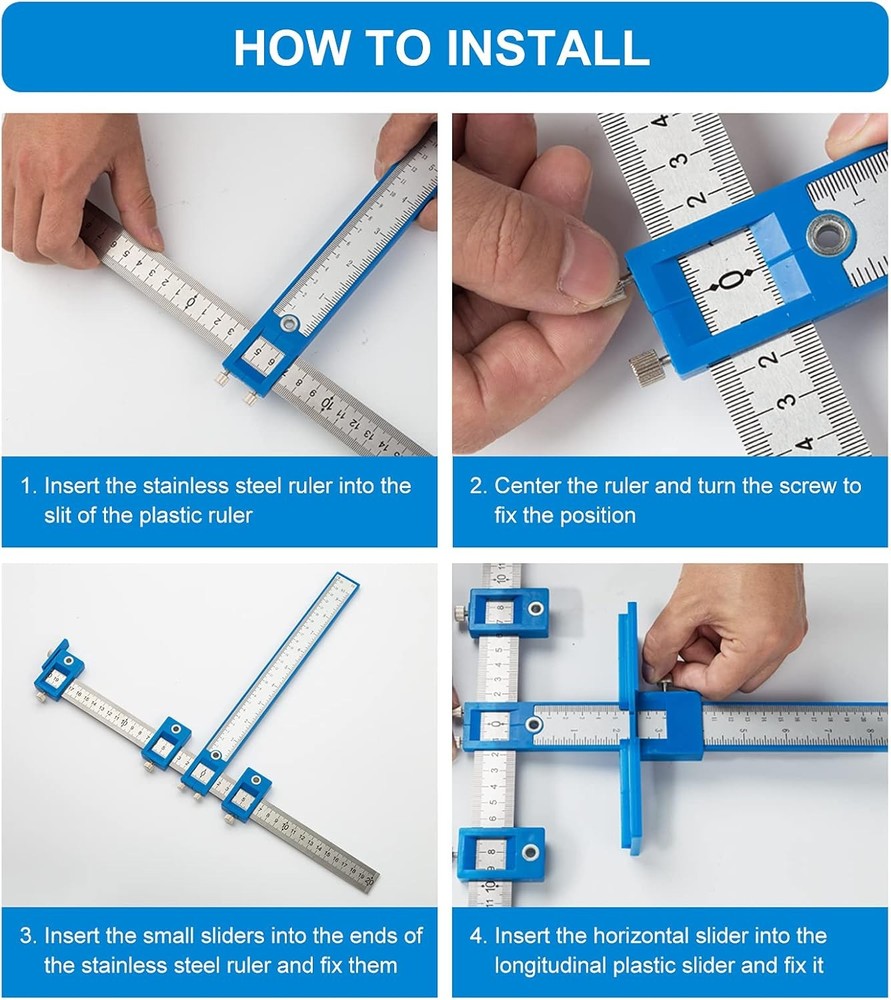 Cabinet Hardware Jig Drill Guide Template for Handles & Knobs on Doors & Drawers