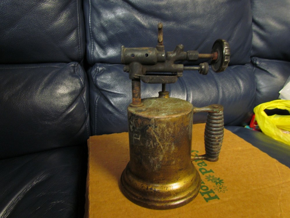 Vintage Antique Turner Brass Soder Torch Gas Blow Torch (9)