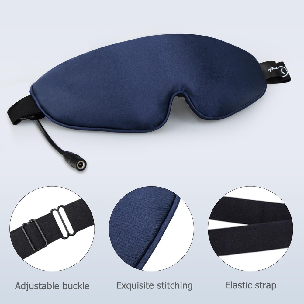 Heated Eye Mask, USB Heated Eye Mask with Temperature and Timer Control