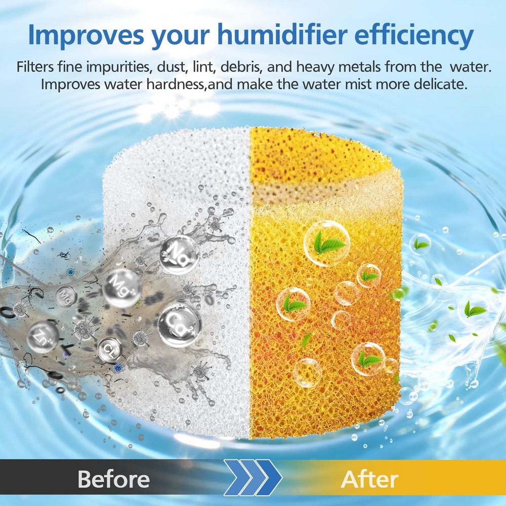 30Pack Top Fill Humidifier Replacement Filter Compatible with LEVOIT Classic1...