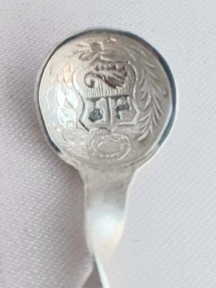 Twisted Pierced Handle Peru Sterling Souvenir Salt Spoon