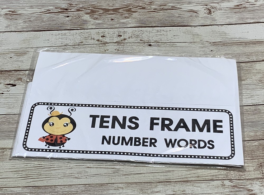 Lady Bug - Themed Learning Centers - Laminated - Tens Frames Number Word