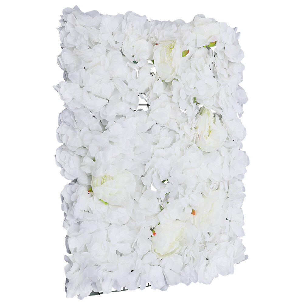 6pcs White Artificial Rose Hydrangea Flower Wall Panels Wedding Party Decor