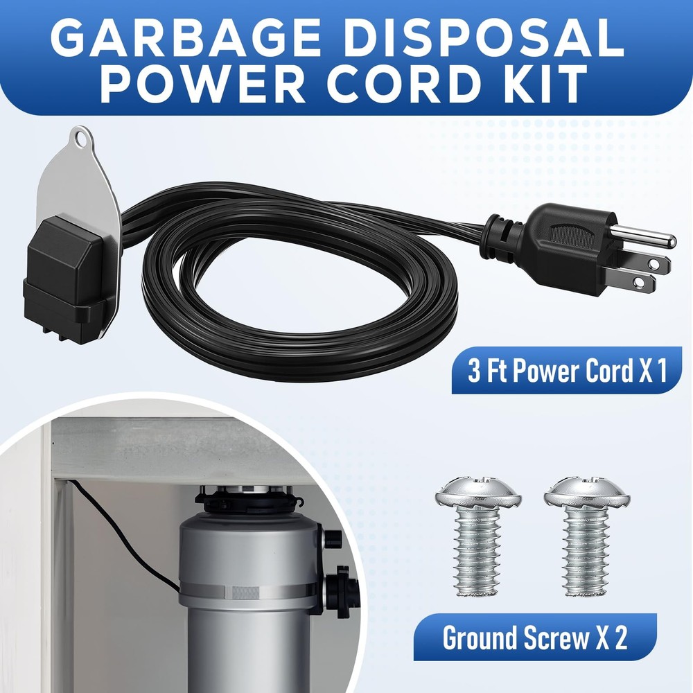 Mootycapa 1 Pcs Garbage Disposal Power Cord Compatible with Insinkerator Ez C...
