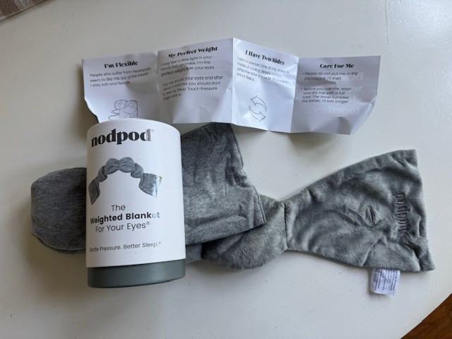 Used Nodpod Microbead Weighted Sleep Mask in Elephant Gray