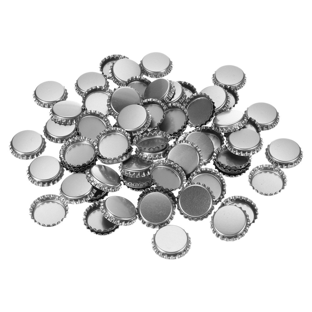 100PCS Bottle Caps for Crafts, Decorative Bottle Cap, Silver Tone