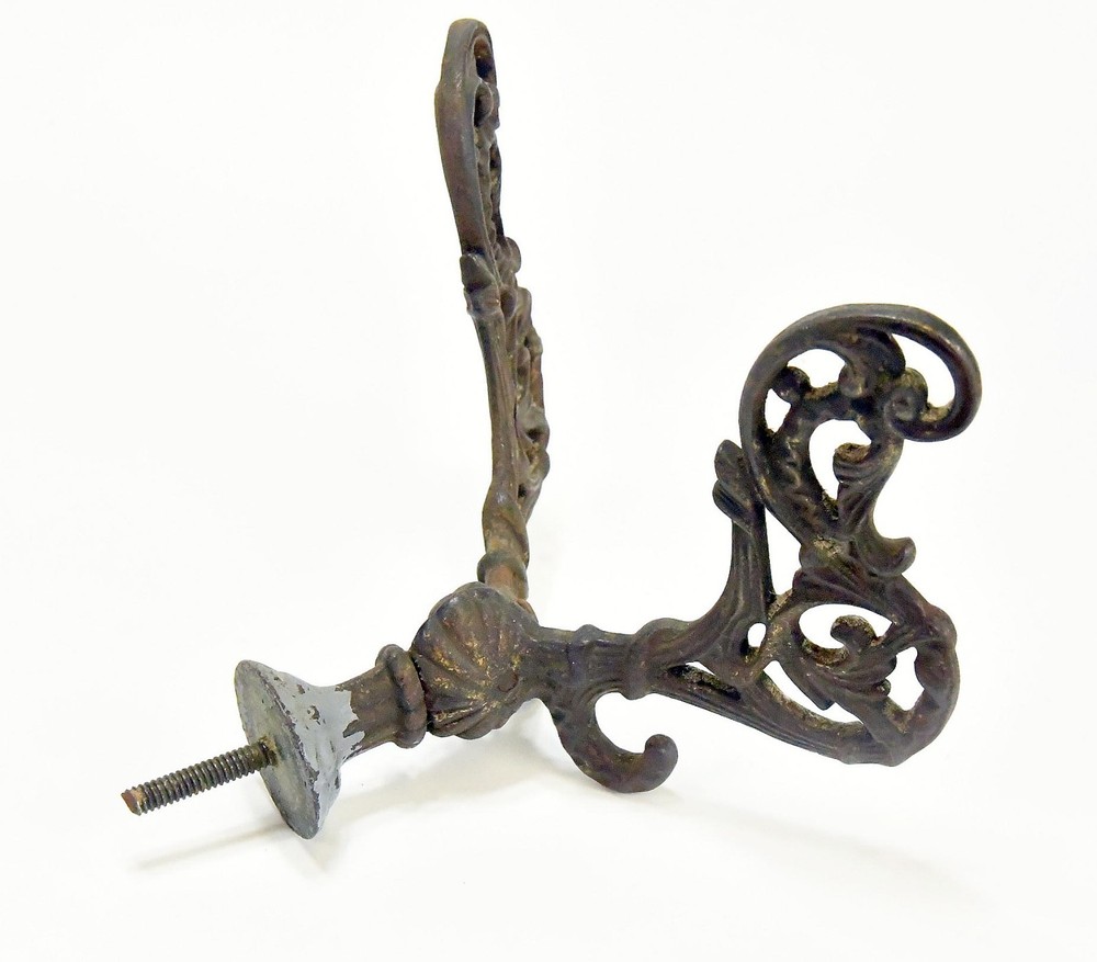 LARGE VICTORIAN STYLE METAL WALL MOUNT HAT / COAT HOOK 4 PRONG