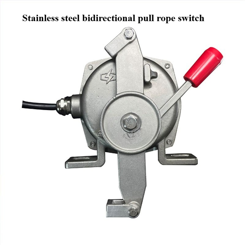 Stainless Steel Bidirectional Pull Cord Switch Emergency Stop Pull Cord Switch.