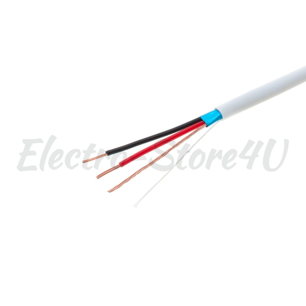 500ft Alarm Security Wire Cable 22/2 Gauge Stranded Conductor FTP Shielded CCA