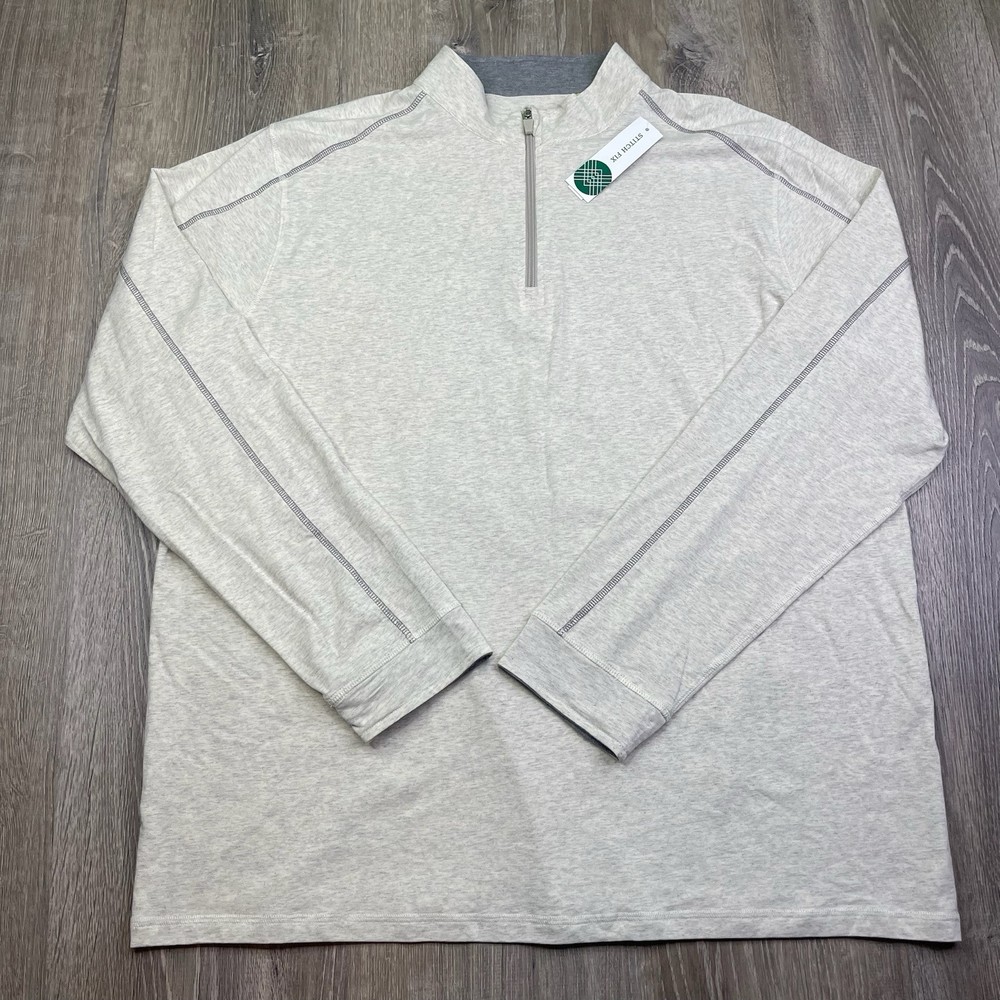 Tasc Performance Men's Carrollton Quarter Zip Pullover Bamboo Light Grey XXL