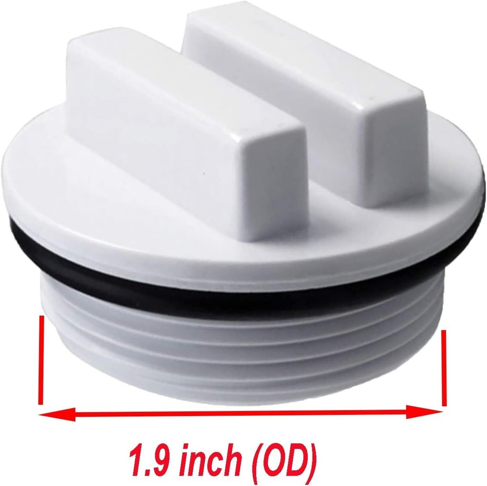 Durable 1.5" Threaded Pool Winterizing Plug & Filter Drain Plugs - 2 Pack