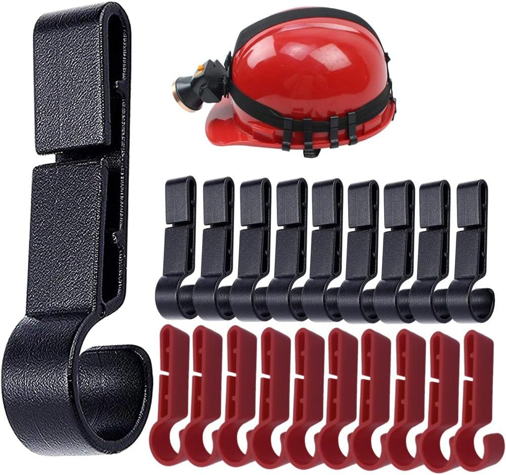 20 Pack Helmet Clips for Headlamp, Hardhat Head lamp Accessory, Hard Hat Accesso