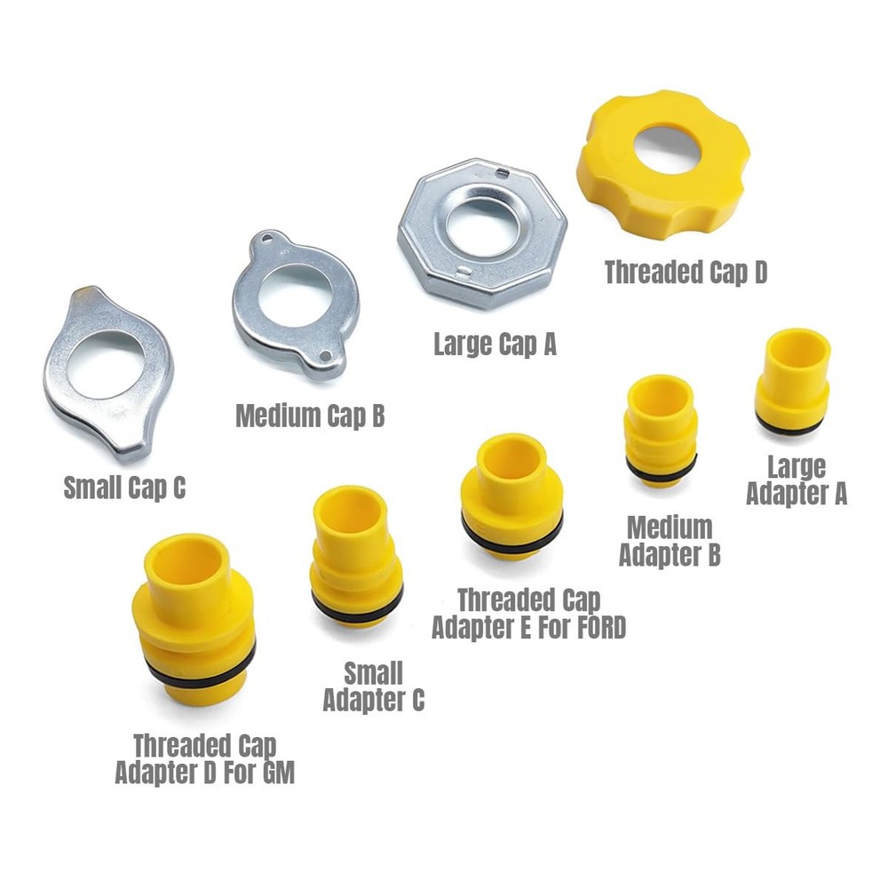 Thorstone No-Spill Coolant Funnel Kit, 16-Piece Universal Basics, Clear