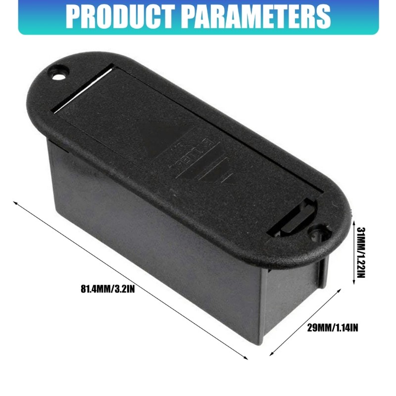 ABS Plastic 9V Battery Box Design for Guitar Electronics Push Button Access