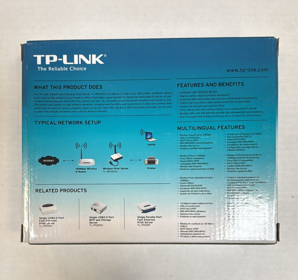 TP-LINK TL-WPS510U Wireless Print Server Pocket-Sized