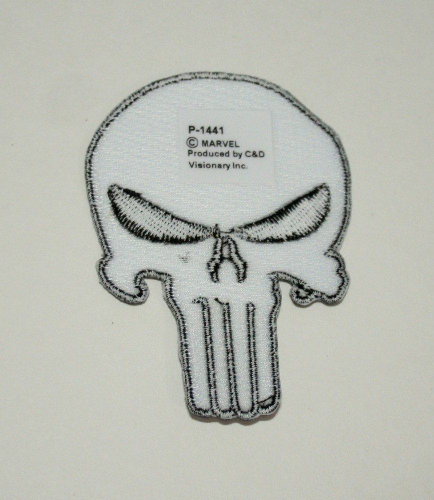 Official Marvel Comics Punisher Skull Iron-On Cloth Jacket Patch New