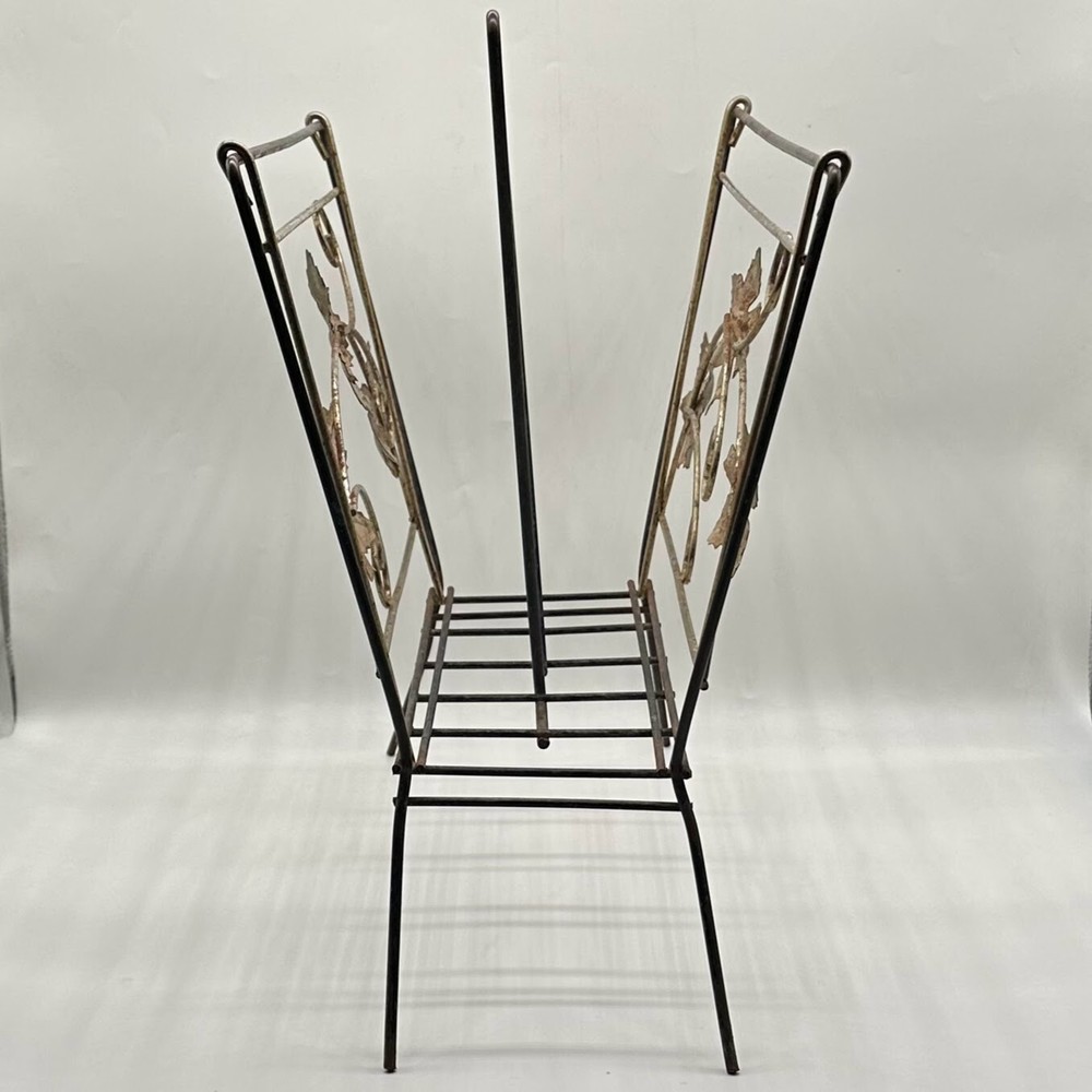 VTG MCM Metal Magazine Rack