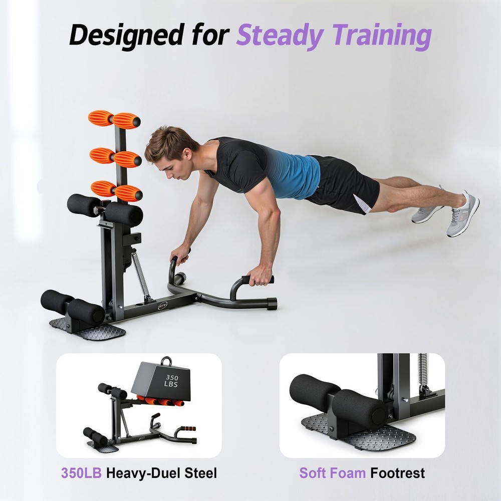 Deep Squat Machine, Adjustable Glutes Trainer Machine, Core & Abs for Low Imp...