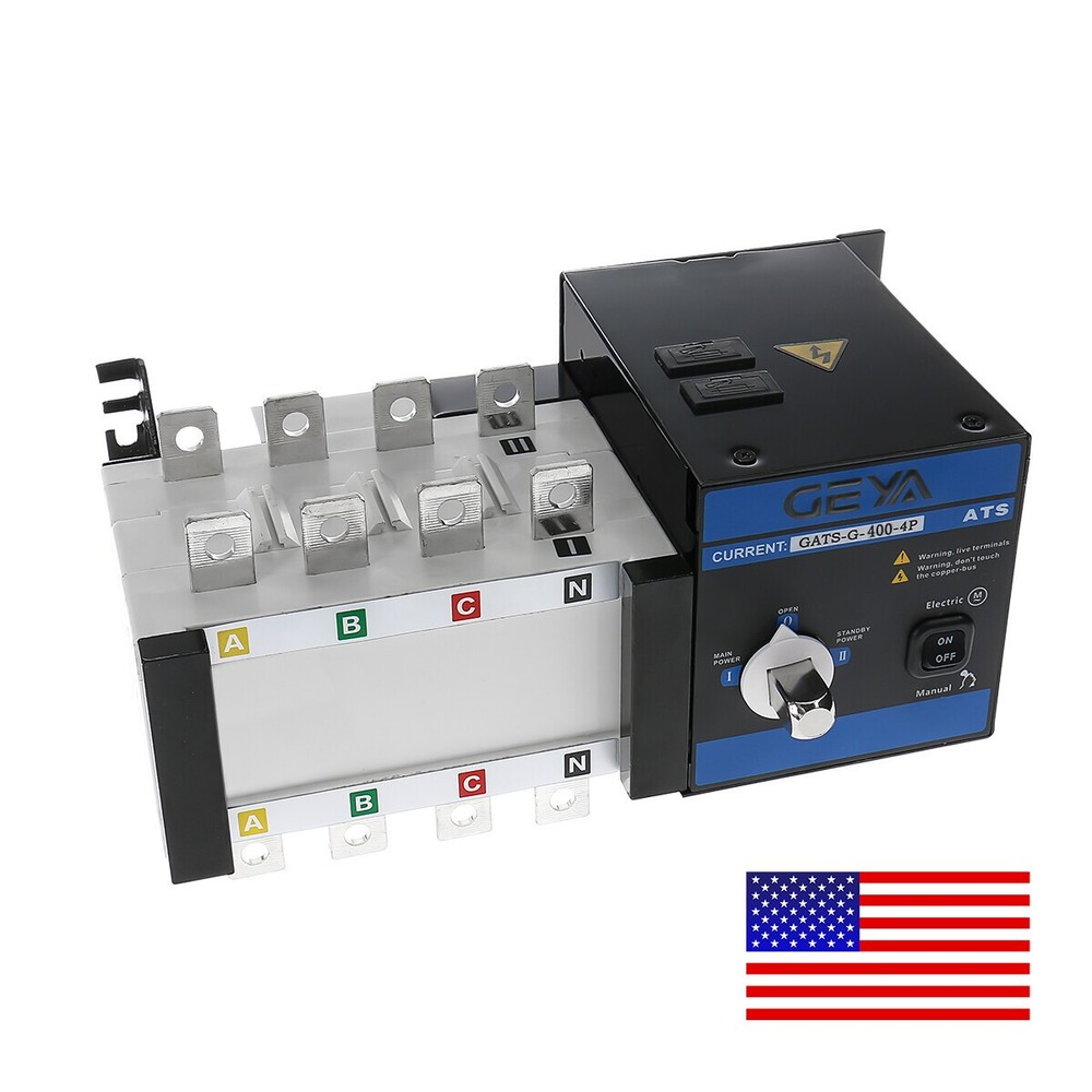 GEYA Industrial Automatic Transfer Switch 400A 4P 110/220V Grid to AC Generator