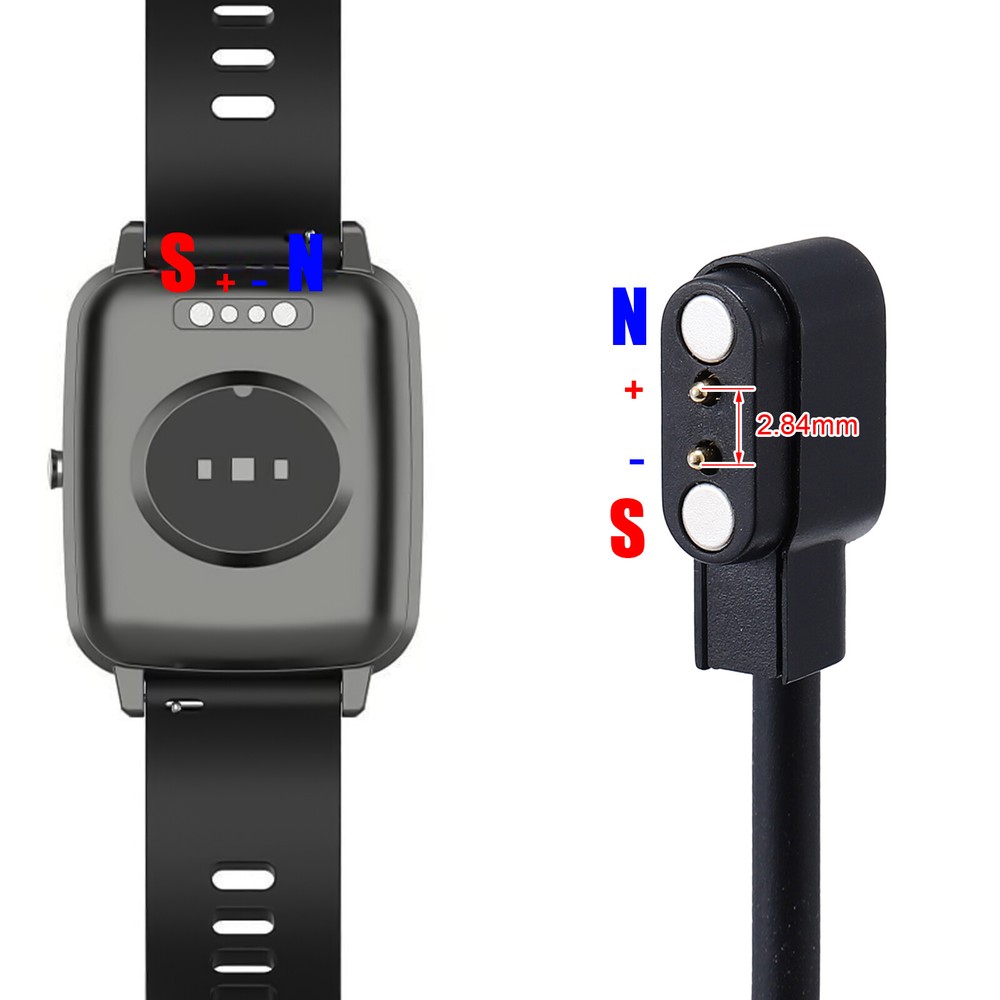 2Pcs 2-Pin USB Data Charging Cable Magnetic Fast Charger For Smart Watch 2.84mm