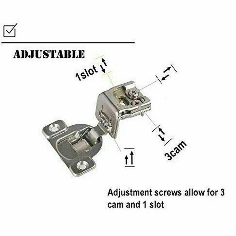 50 PACK Self Soft Close Hinge Kitchen Cabinet Clip On Concealed Door Hardware US