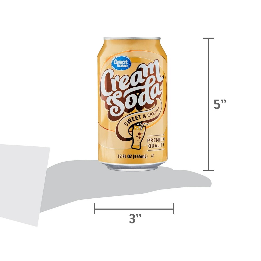Great Value Cream Soda Pop, 12 fl oz, 12 Pack Cans