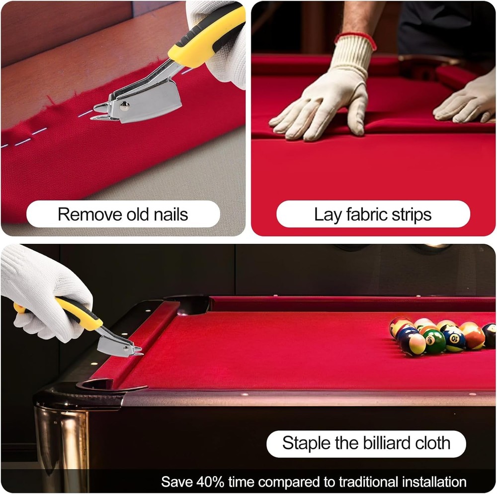 Pre-Cut Pool Table Felt Replacement Kit - 8ft Billiard Cloth w/Gloves, Strips &
