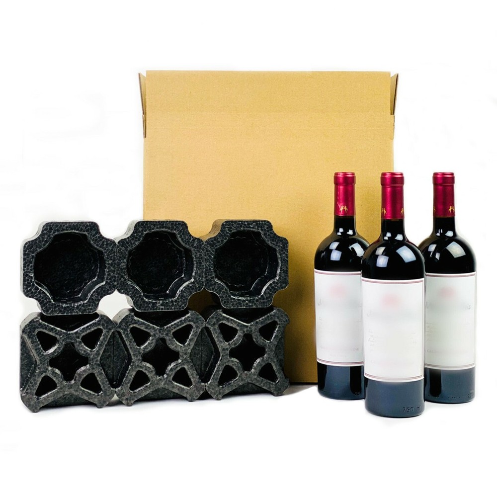 Sustainable Universal Wine Bottle Shipping Box Packaging Triple Pack Certified