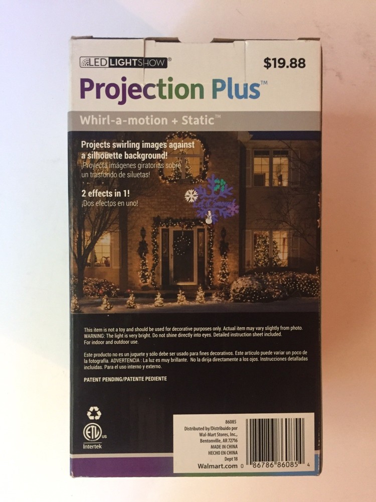 Projection Plus Whirl-a-motion + Static Let It Snow Multicolor