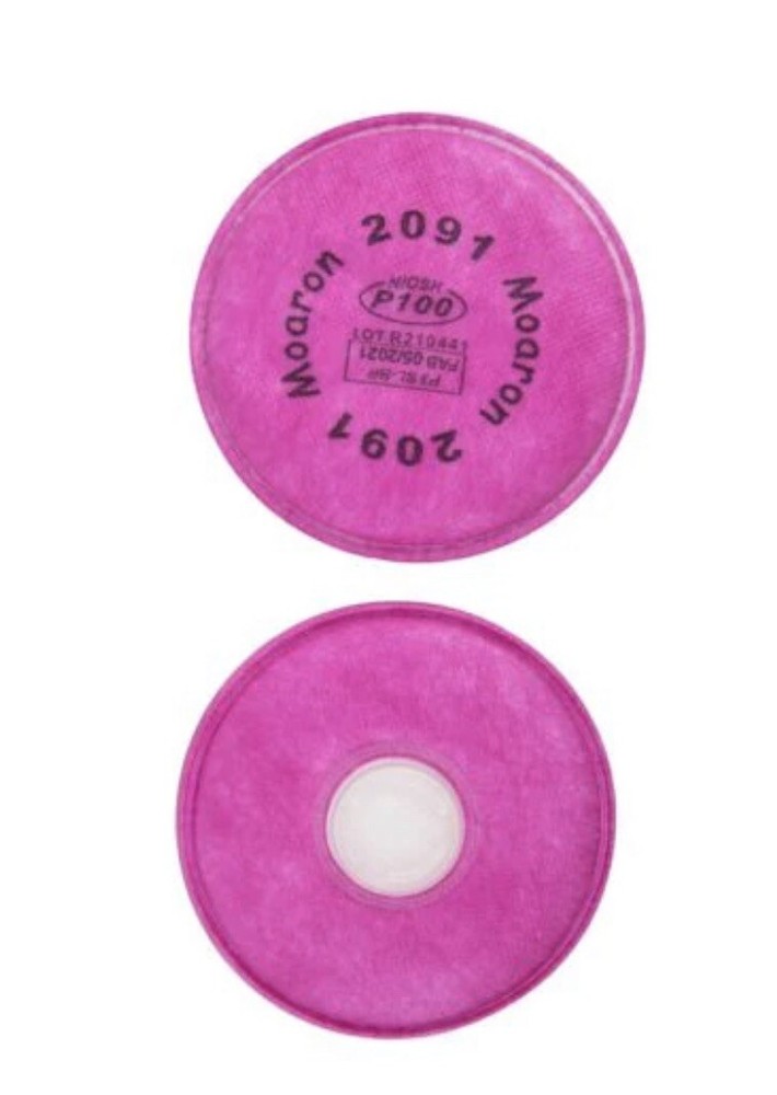 4 Pack Moaron Self-Prime 2091 P100 Filter replacement, 3M and Moaron compatible