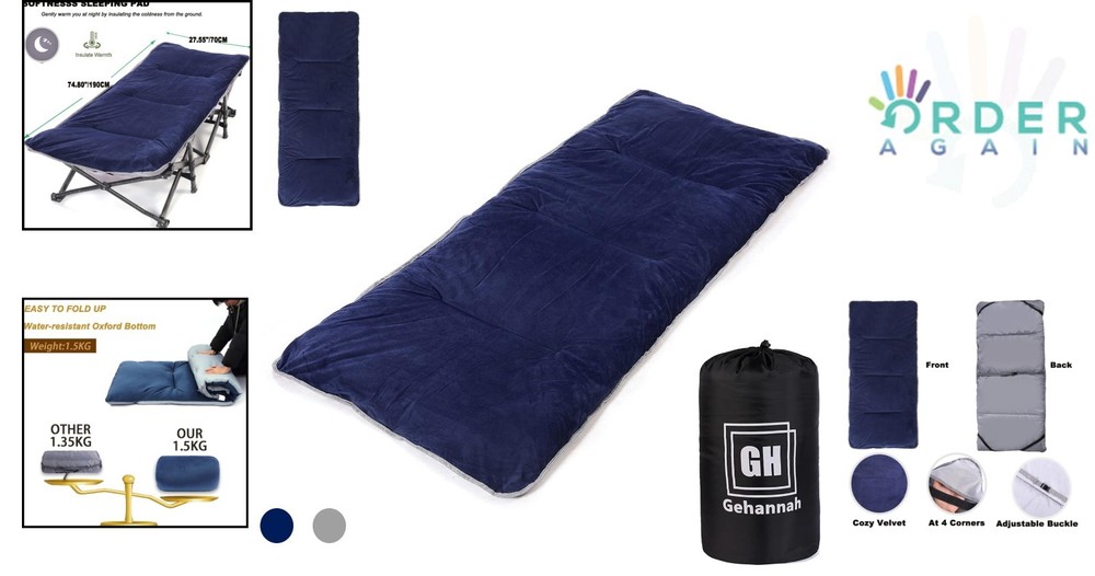 Camping Sleeping Pad Microfiber Cot Mat Lightweight Foldable for Backpacking