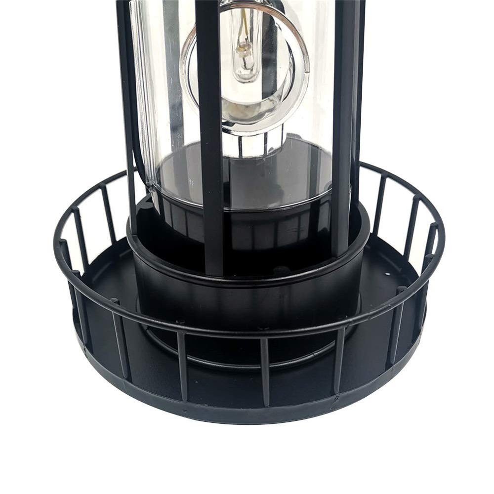 CALIDAKA LED Solar Powered Lighthouse 360 Degree Rotating Black