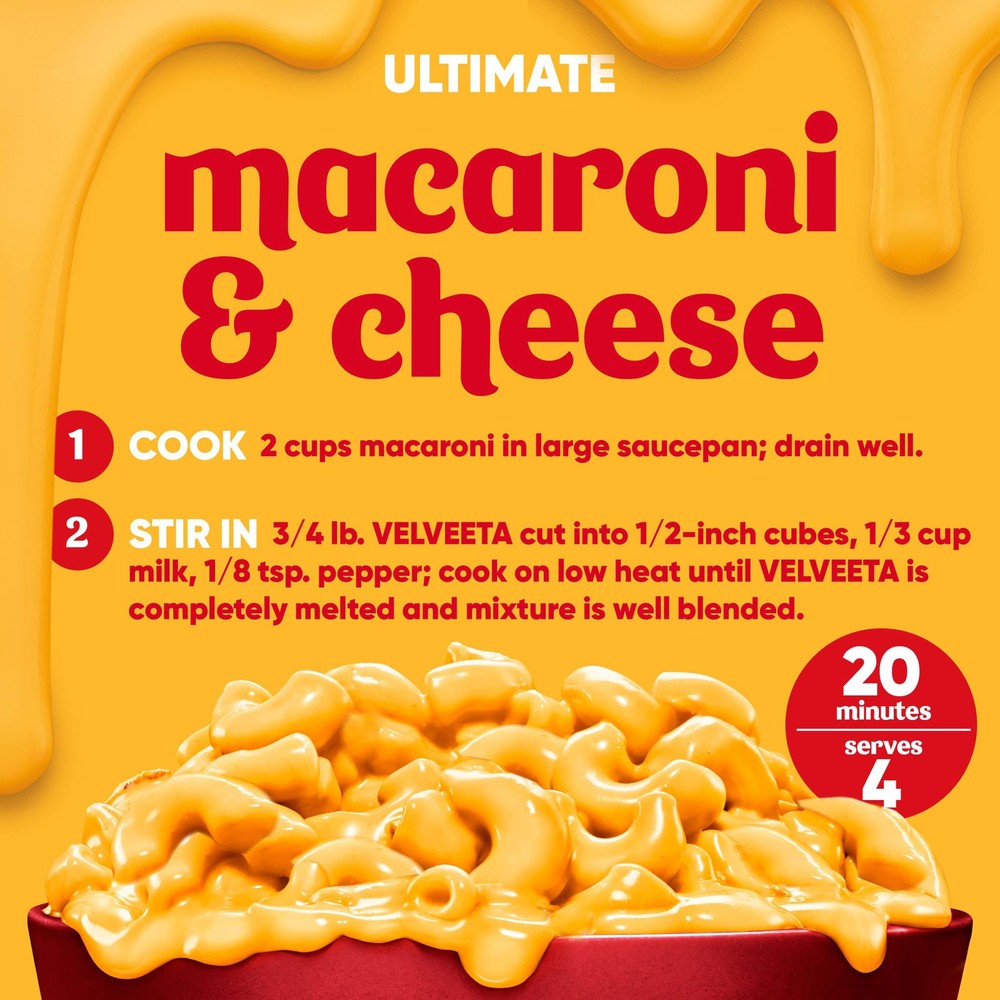 Velveeta Original Pasteurized Recipe Cheese 🧀 Product Blocks, 5 ct Pack
