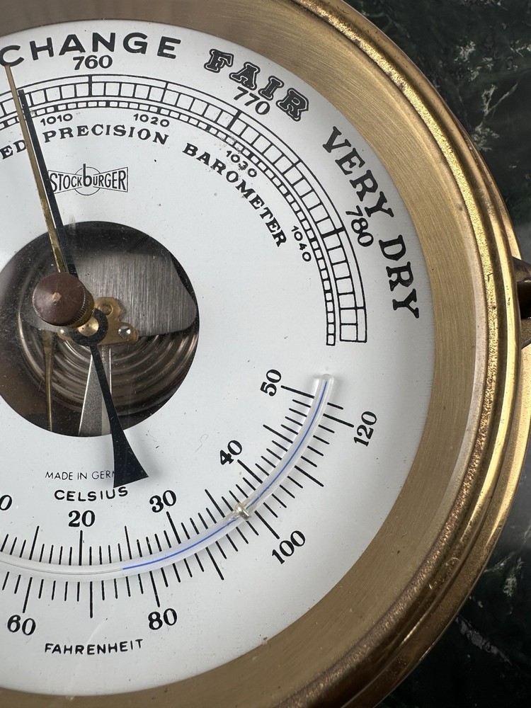 STOCKBURGER COMPENSATED PRECISION BRASS BAROMETER MADE IN GERMANY - UNTESTED