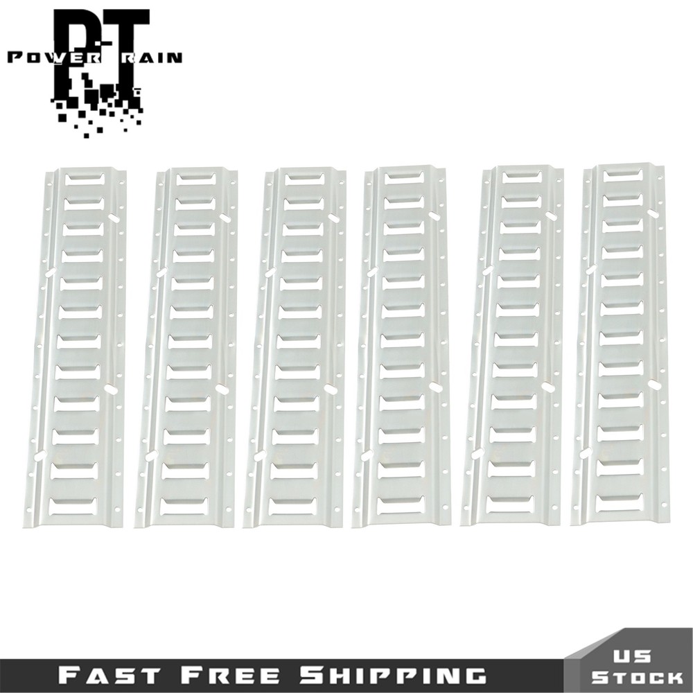 6 Pack 2' E Track Tie Down Rail Kit Silver Rail Enclosed Cargo Trailer