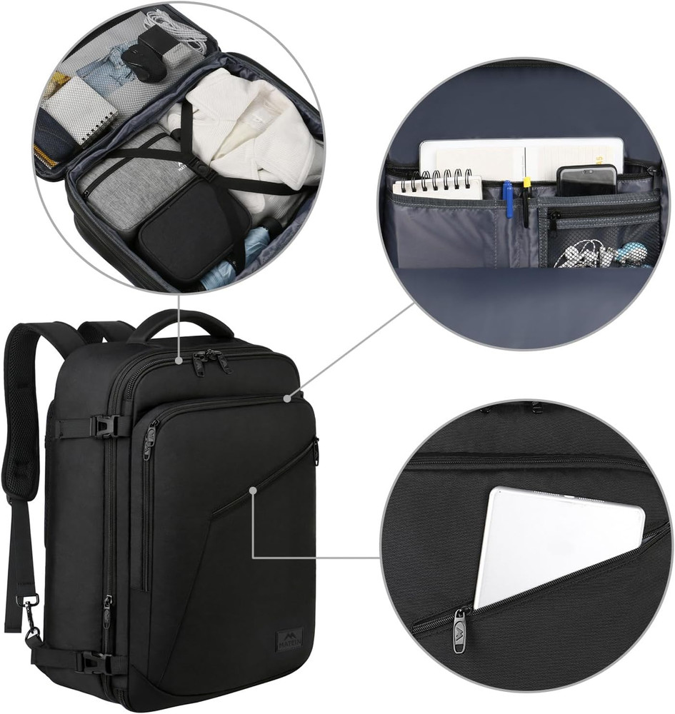 Carry on Backpack, Extra Large Travel Backpack Expandable Airplane Approved Week